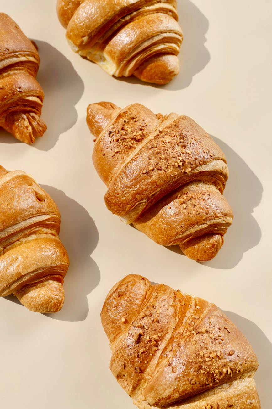 tasty croissants seen from above